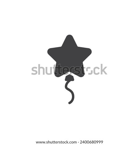 Party star balloon vector icon. filled flat sign for mobile concept and web design. Star Shape Balloon glyph icon. Symbol, logo illustration. Vector graphics