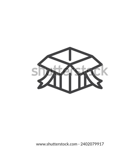 Open git box line icon. linear style sign for mobile concept and web design. Surprise gift box outline vector icon. Symbol, logo illustration. Vector graphics