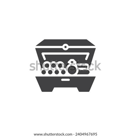 Treasure chest vector icon. filled flat sign for mobile concept and web design. Jewelry box glyph icon. Symbol, logo illustration. Vector graphics