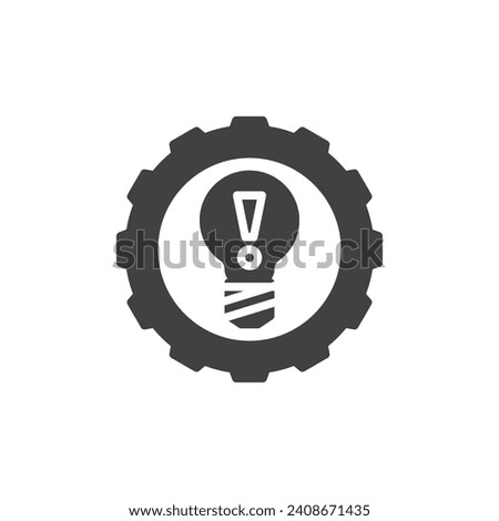 Creativity vector icon. Cogwheel with lamp filled flat sign for mobile concept and web design. Idea generating glyph icon. Symbol, logo illustration. Vector graphics