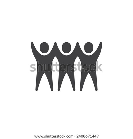 People holding hands together vector icon. filled flat sign for mobile concept and web design. Collective power glyph icon. Symbol, logo illustration. Vector graphics