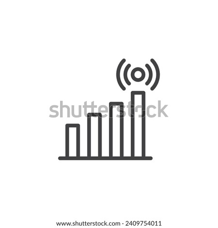 Mobile Network Signal line icon. linear style sign for mobile concept and web design. mobile network communication outline vector icon. Symbol, logo illustration. Vector graphics