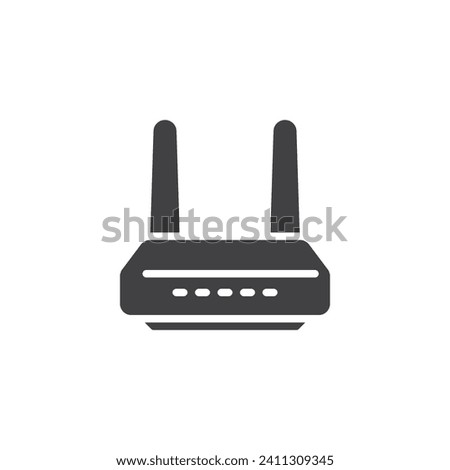Wifi modem with antenna vector icon. filled flat sign for mobile concept and web design. Wifi Router glyph icon. Symbol, logo illustration. Vector graphics