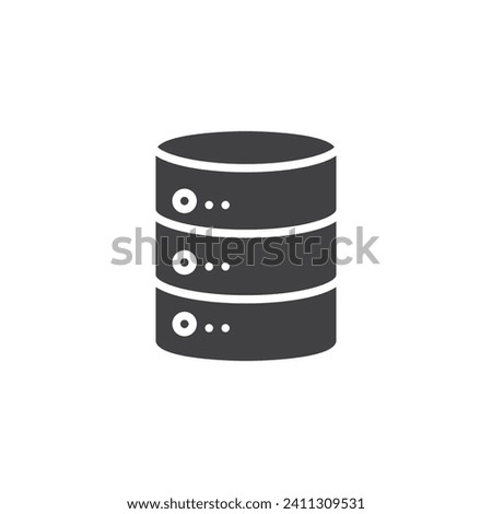 Database server vector icon. filled flat sign for mobile concept and web design. Data server glyph icon. Symbol, logo illustration. Vector graphics