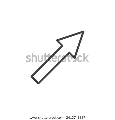 Diagonal Arrow line icon. linear style sign for mobile concept and web design. Arrow pointing diagonally outline vector icon. Symbol, logo illustration. Vector graphics
