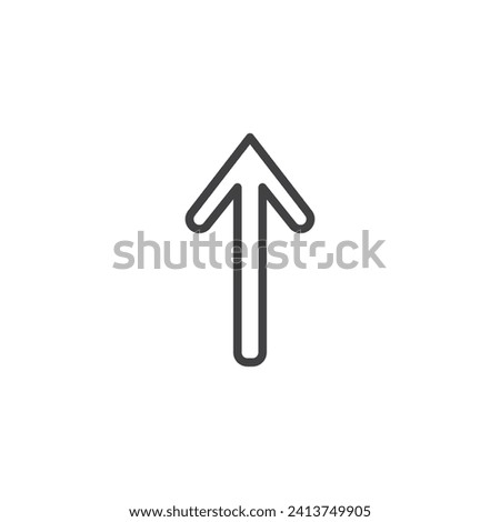 Arrow Up line icon. linear style sign for mobile concept and web design. Upward arrow outline vector icon. Symbol, logo illustration. Vector graphics