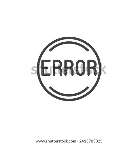 Error Button line icon. linear style sign for mobile concept and web design. Round error button outline vector icon. Symbol, logo illustration. Vector graphics