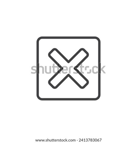 Close Button line icon. X Mark, Cross linear style sign for mobile concept and web design. Cancel button outline vector icon. Symbol, logo illustration. Vector graphics