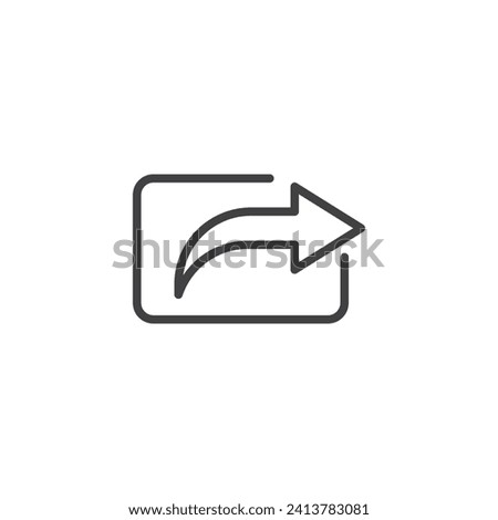 Share Button line icon. linear style sign for mobile concept and web design. Arrow in square button outline vector icon. Symbol, logo illustration. Vector graphics