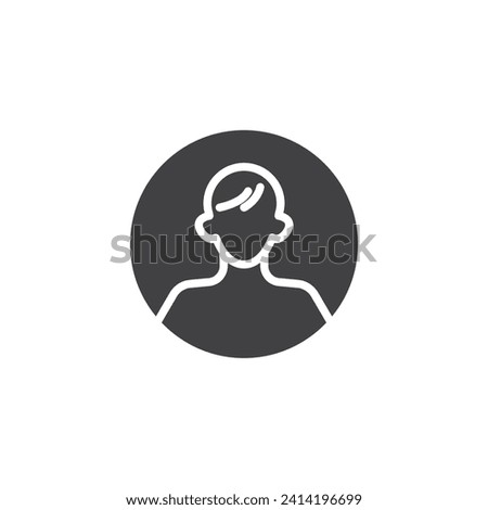 User avatar in a circle vector icon. filled flat sign for mobile concept and web design. User Profile Button glyph icon. Symbol, logo illustration. Vector graphics