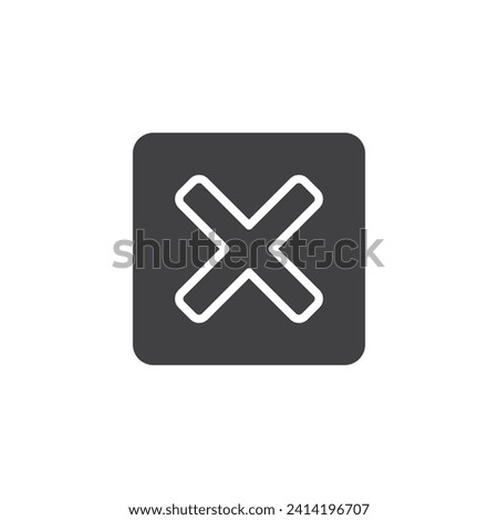 Cancel button vector icon. X Mark, Cross filled flat sign for mobile concept and web design. Close Button glyph icon. Symbol, logo illustration. Vector graphics