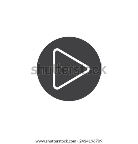 Button right facing triangle vector icon. filled flat sign for mobile concept and web design. Play Button glyph icon. Symbol, logo illustration. Vector graphics