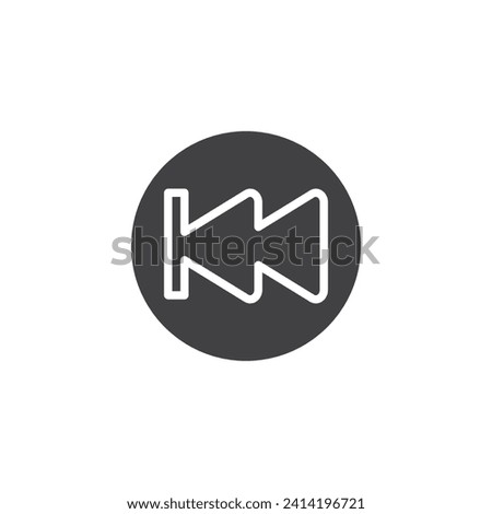 Circle rewind button vector icon. filled flat sign for mobile concept and web design. Rewind Button glyph icon. Symbol, logo illustration. Vector graphics