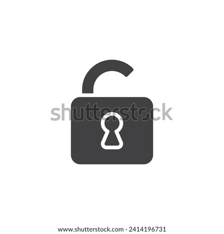 Unlocked padlock vector icon. Open lock filled flat sign for mobile concept and web design. Unlock Button glyph icon. Symbol, logo illustration. Vector graphics