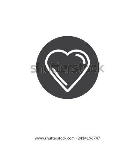 Circle button with heart vector icon. filled flat sign for mobile concept and web design. Favorite Button glyph icon. Symbol, logo illustration. Vector graphics
