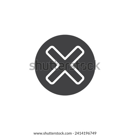 Circle delete button vector icon. filled flat sign for mobile concept and web design. Cancel Button glyph icon. Symbol, logo illustration. Vector graphics