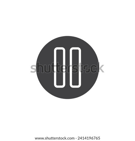 Circle Pause Button vector icon. filled flat sign for mobile concept and web design. Button pause glyph icon. Symbol, logo illustration. Vector graphics