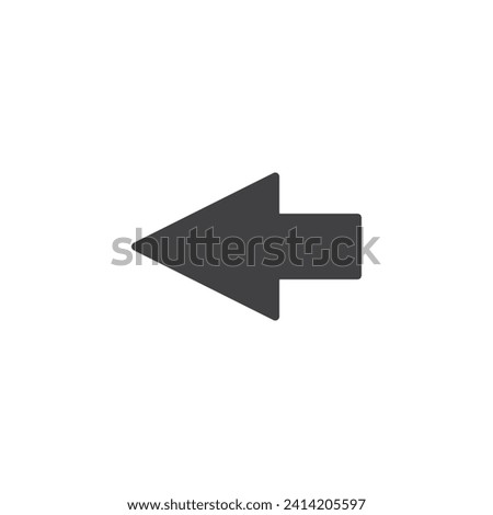 Arrow pointing to the left vector icon. filled flat sign for mobile concept and web design. Left Arrow glyph icon. Backward or previous symbol, logo illustration. Vector graphics