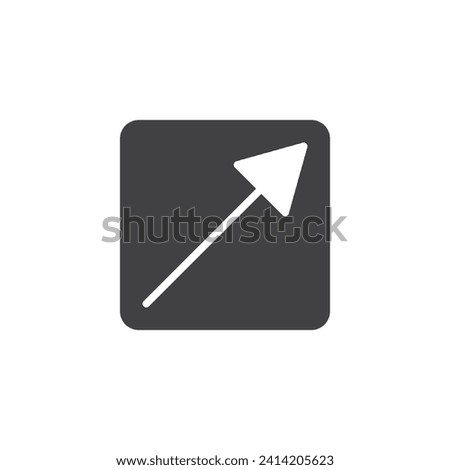 Arrow right up vector icon. filled flat sign for mobile concept and web design. Arrow inside square glyph icon. Symbol, logo illustration. Vector graphics