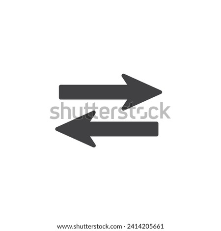 Left and right arrows vector icon. filled flat sign for mobile concept and web design. Double arrows glyph icon. Symbol, logo illustration. Vector graphics