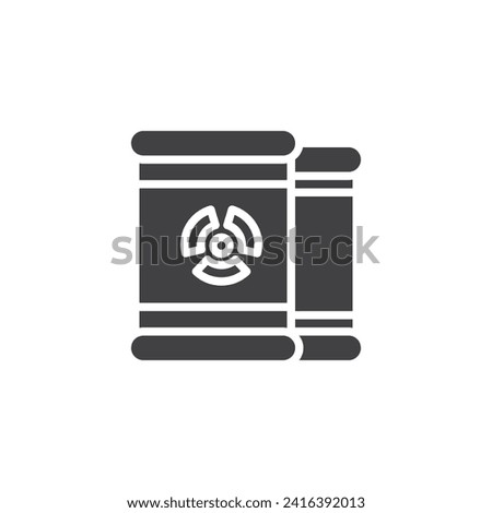 Hazardous radioactive waste vector icon. filled flat sign for mobile concept and web design. Radioactive Waste Barrel glyph icon. Symbol, logo illustration. Vector graphics