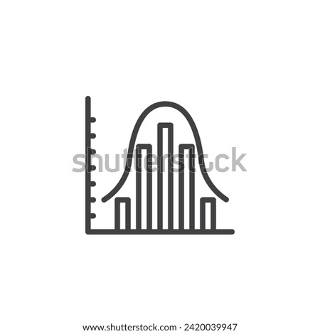 Chart histogram line icon. linear style sign for mobile concept and web design. Bar chart histogram outline vector icon. Symbol, logo illustration. Vector graphics