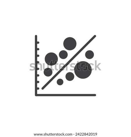 Scatter chart vector icon. filled flat sign for mobile concept and web design. Scatter Plot Diagram glyph icon. Symbol, logo illustration. Vector graphics