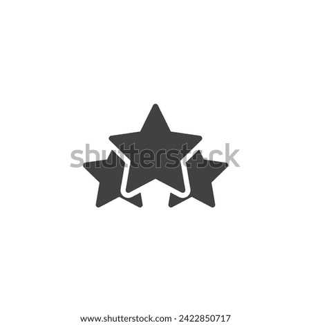 Rating stars vector icon. filled flat sign for mobile concept and web design. Three stars glyph icon. Excellence and success symbol, logo illustration. Vector graphics