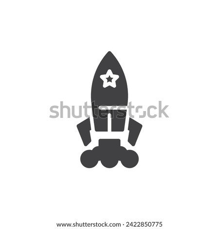 Rocket Launch vector icon. filled flat sign for mobile concept and web design. Successful Launch glyph icon. Symbol, logo illustration. Vector graphics