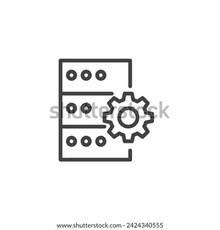 Database Management line icon. linear style sign for mobile concept and web design. Database management system outline vector icon. Symbol, logo illustration. Vector graphics