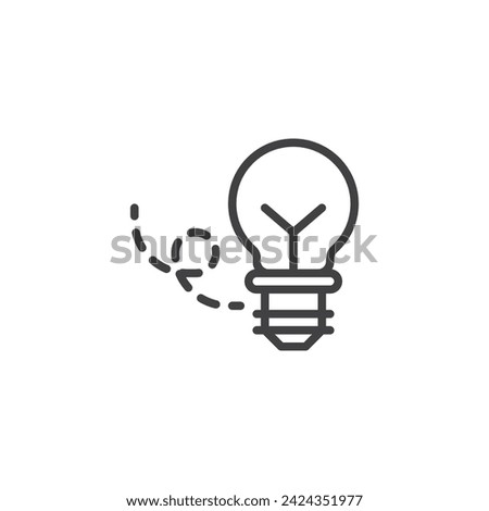 Innovation Drive line icon. linear style sign for mobile concept and web design. Pathway leading towards a lightbulb outline vector icon. Symbol, logo illustration. Vector graphics