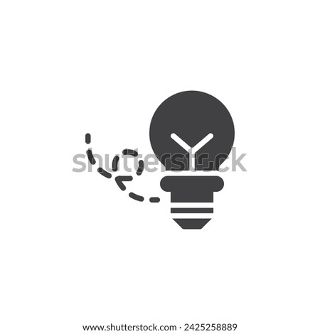 Pathway leading towards a lightbulb vector icon. filled flat sign for mobile concept and web design. Innovation Drive glyph icon. Symbol, logo illustration. Vector graphics