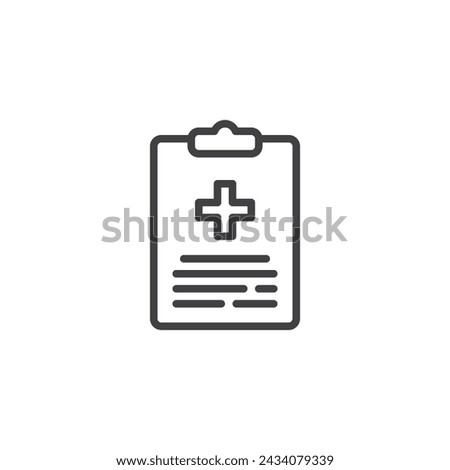 Medical Record line icon. linear style sign for mobile concept and web design. Patient chart outline vector icon. Prescription symbol, logo illustration. Vector graphics