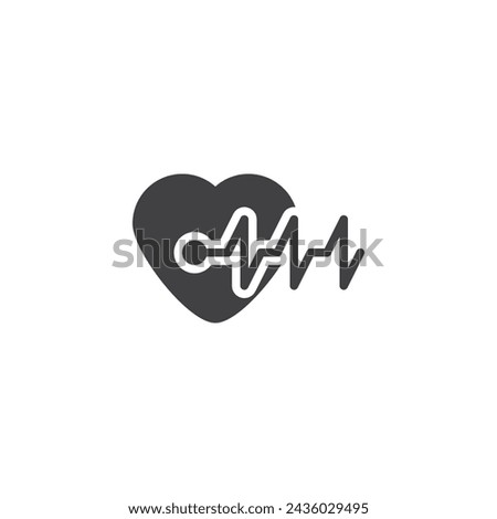 Heartbeat pulse vector icon. filled flat sign for mobile concept and web design. Heart with pulse glyph icon. Cardiology symbol, logo illustration. Vector graphics
