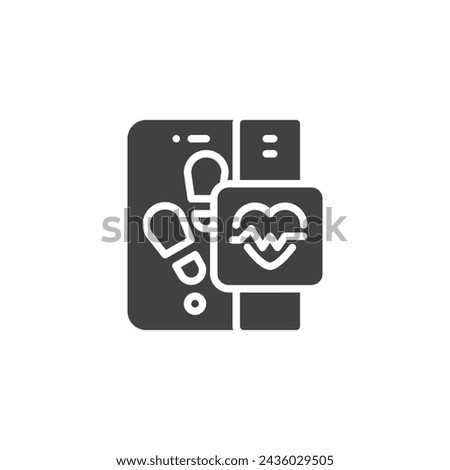 Fitness tracker and smartphone vector icon. filled flat sign for mobile concept and web design. Health Monitoring glyph icon. Symbol, logo illustration. Vector graphics