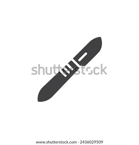 Surgical scalpel vector icon. filled flat sign for mobile concept and web design. Surgical scalpel glyph icon. Symbol, logo illustration. Vector graphics