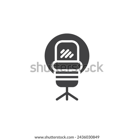 Studio microphone vector icon. filled flat sign for mobile concept and web design. Music Studio Mic glyph icon. Broadcast symbol, logo illustration. Vector graphics