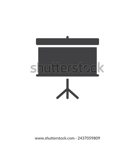 Blank projector screen vector icon. filled flat sign for mobile concept and web design. Business Presentation glyph icon. Symbol, logo illustration. Vector graphics
