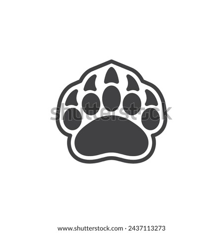 Animal paw sticker vector icon. filled flat sign for mobile concept and web design. Paw print sticker glyph icon. Symbol, logo illustration. Vector graphics