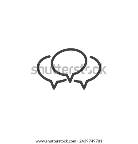 Group Chat line icon. linear style sign for mobile concept and web design. Multiple chat bubbles outline vector icon. Multi-user chat conversations symbol, logo illustration. Vector graphics