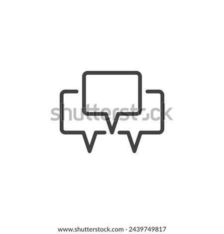 Group Messaging line icon. linear style sign for mobile concept and web design. Multiple chat bubbles outline vector icon. Group chat symbol, logo illustration. Vector graphics