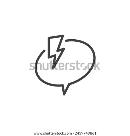Instant Messaging line icon. linear style sign for mobile concept and web design. Chat bubble with lightning bolt outline vector icon. Messaging or quick communication symbol, logo illustration.