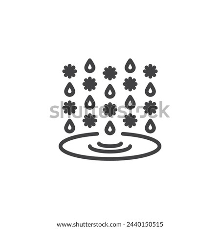 Sleet weather line icon. linear style sign for mobile concept and web design. Frozen rain or sleet falling from the sky outline vector icon. Symbol, logo illustration. Vector graphics