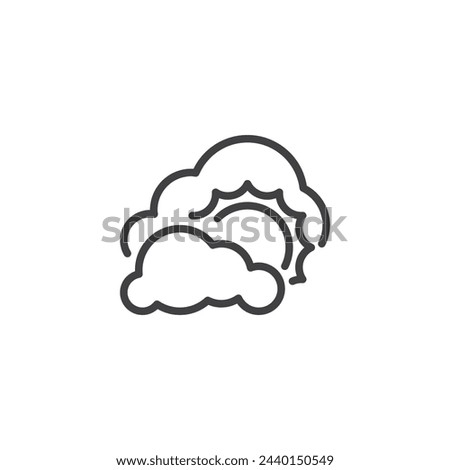 Clouds covering the sky line icon. linear style sign for mobile concept and web design. Overcast weather outline vector icon. Symbol, logo illustration. Vector graphics