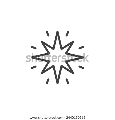 Twinkling star line icon. linear style sign for mobile concept and web design. Sparkling star outline vector icon. Symbol, logo illustration. Vector graphics
