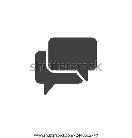 Two speech bubbles vector icon. filled flat sign for mobile concept and web design. Chat Conversation glyph icon. Conversation or dialogue symbol, logo illustration. Vector graphics
