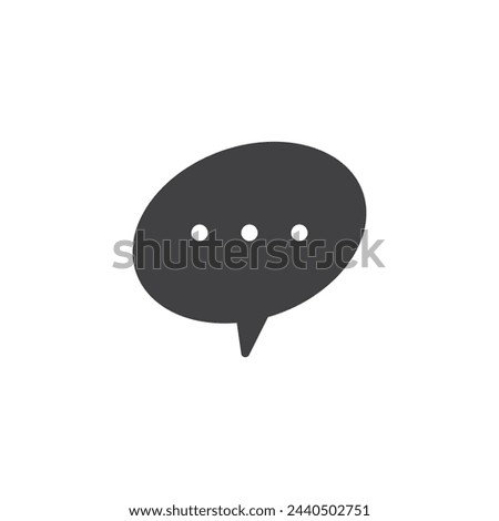 Chat bubble with text inside vector icon. filled flat sign for mobile concept and web design. Chat Message glyph icon. Messaging and conversation symbol, logo illustration. Vector graphics