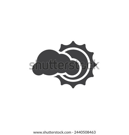 Cloud and sun vector icon. filled flat sign for mobile concept and web design. Sun partially covered by clouds glyph icon. Weather Forecast symbol, logo illustration. Vector graphics