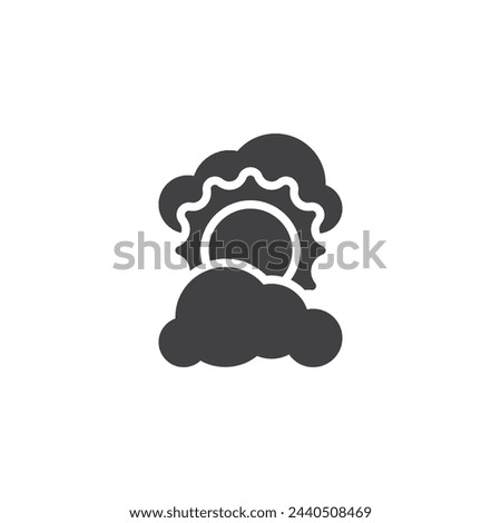 Clouds partially covering the sun vector icon. filled flat sign for mobile concept and web design. Cloudy with Sun glyph icon. Symbol, logo illustration. Vector graphics