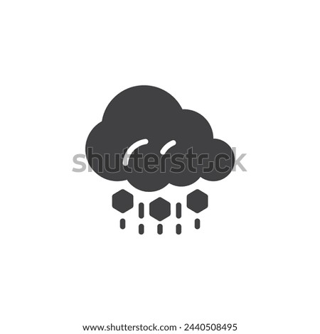 Hailstones falling from cloud vector icon. filled flat sign for mobile concept and web design. Hail glyph icon. Hailstorm weather symbol, logo illustration. Vector graphics